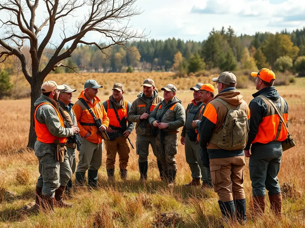 ACCA ST CLEMENT members conducting a training session on responsible hunting practices, demonstrating proper firearm handling and ethical hunting techniques.